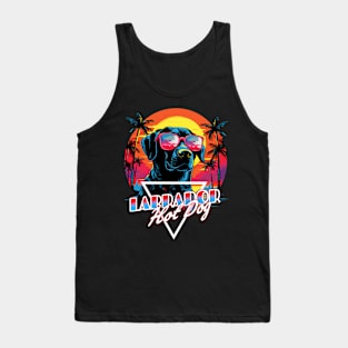 Retro Wave Labrador Hot Dog Shirt Tank Top